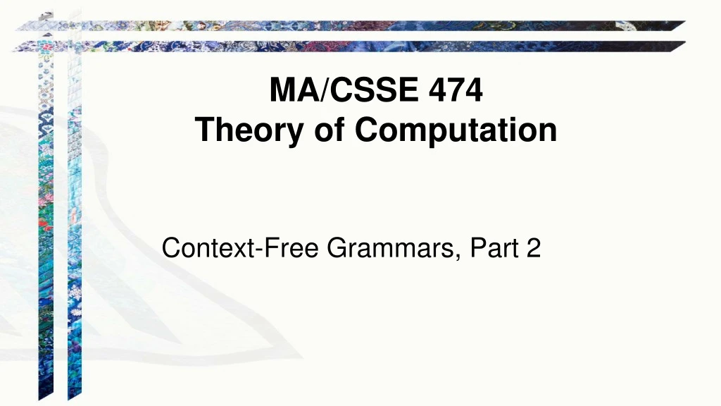 ma csse 474 theory of computation