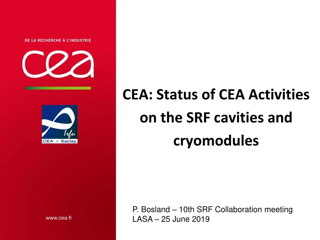 cea status of cea activities on the srf cavities