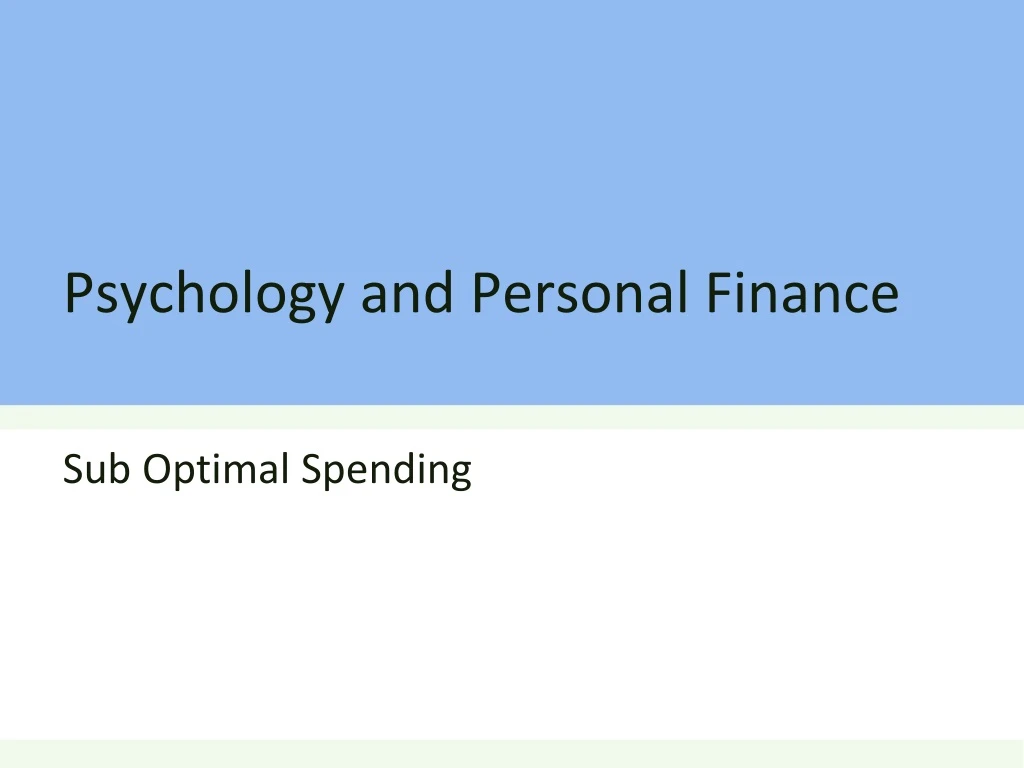 psychology and personal finance