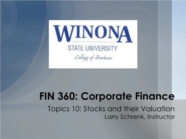 FIN 360: Corporate Finance