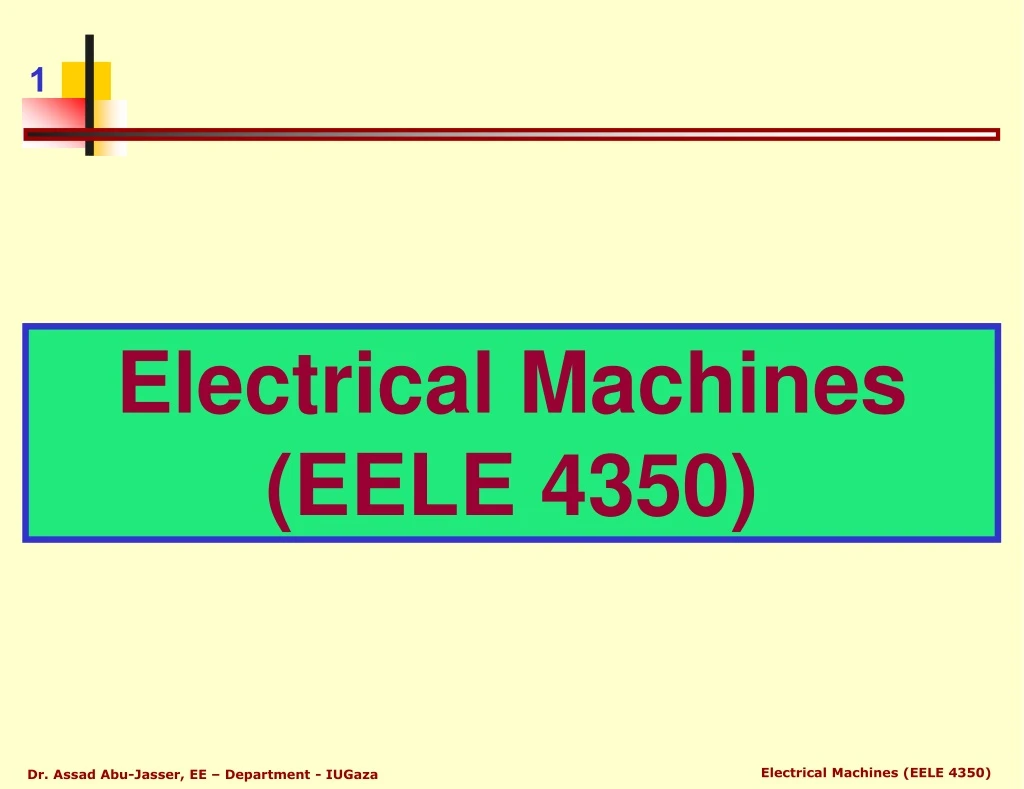 electrical machines eele 4350