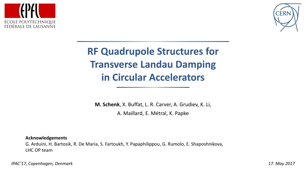 rf quadrupole structures for transverse landau damping in circular accelerators
