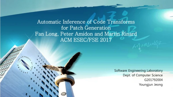 Automatic Inference of Code Transforms