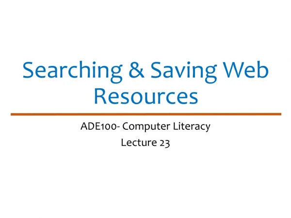 Searching &amp; Saving Web Resources
