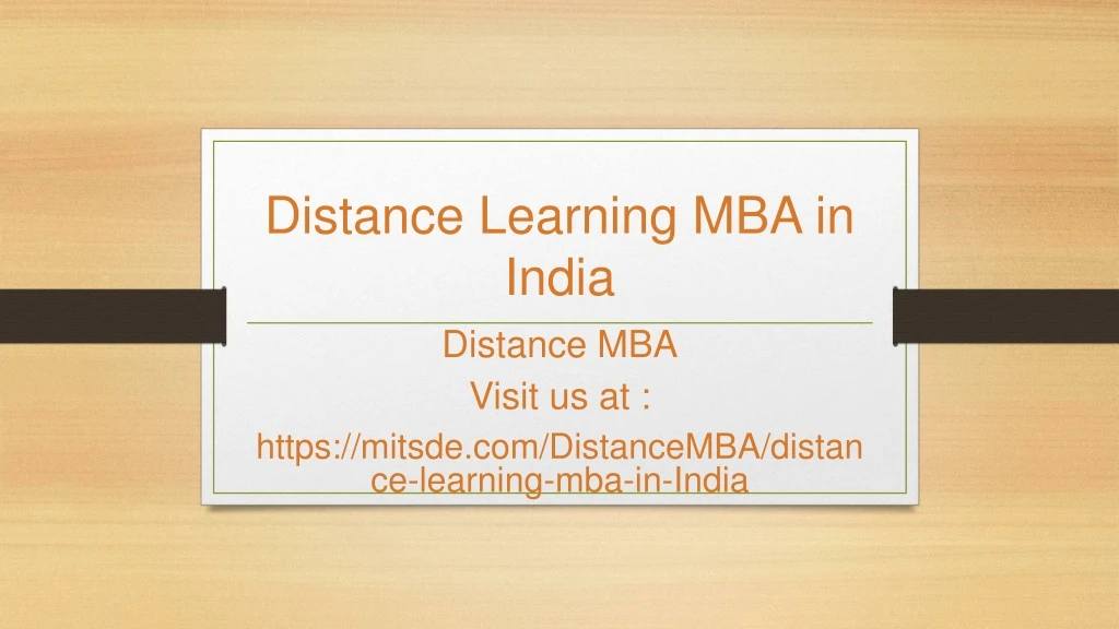 distance learning mba in india