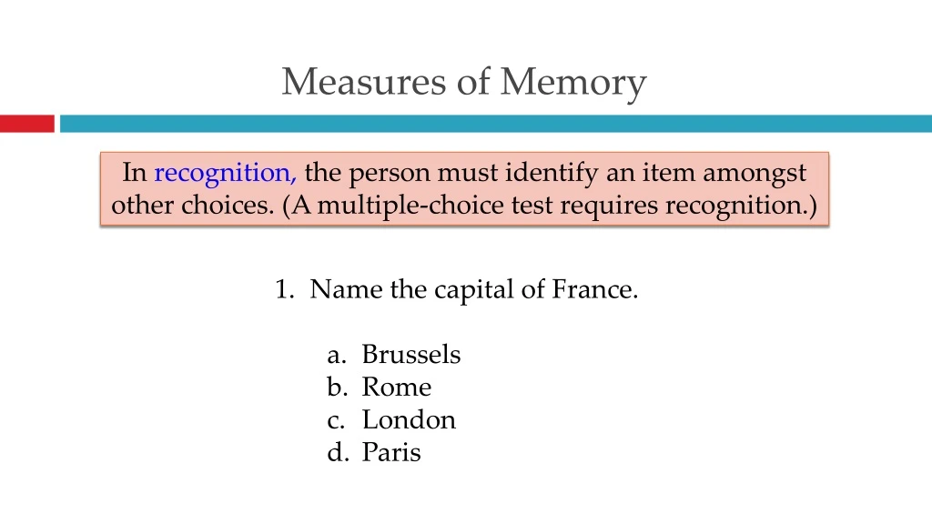 measures of memory