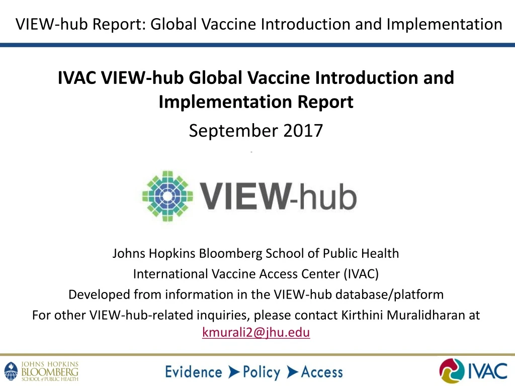 view hub report global vaccine introduction and implementation