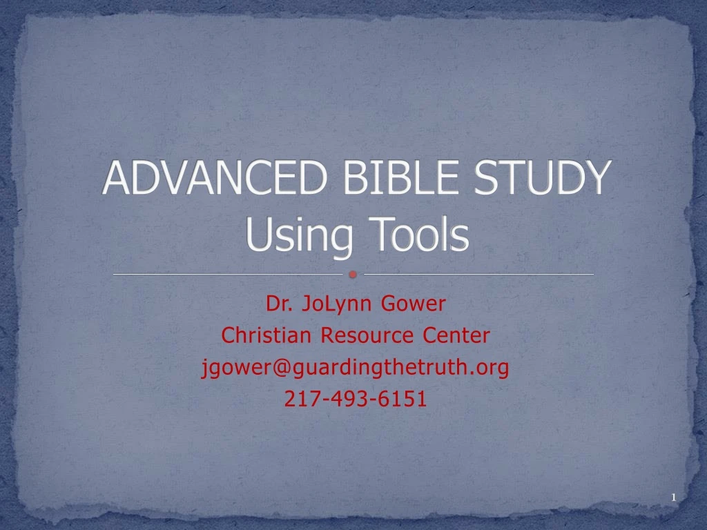 advanced bible study using tools