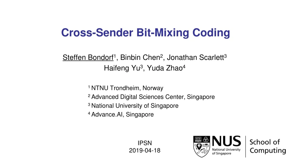 cross sender bit mixing coding