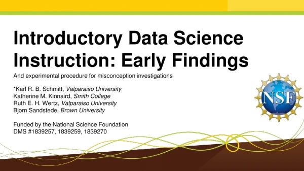 Introductory Data Science Instruction: Early Findings
