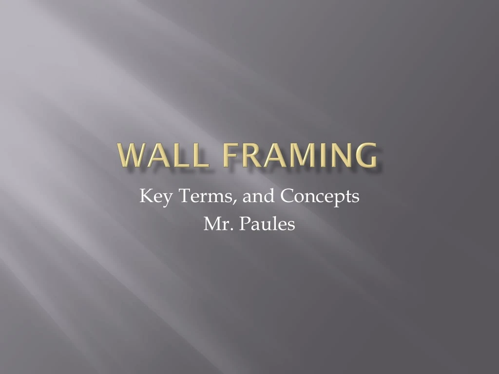 wall framing