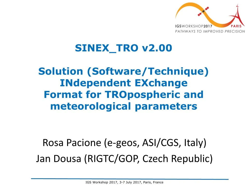 sinex tro v2 00 solution software technique