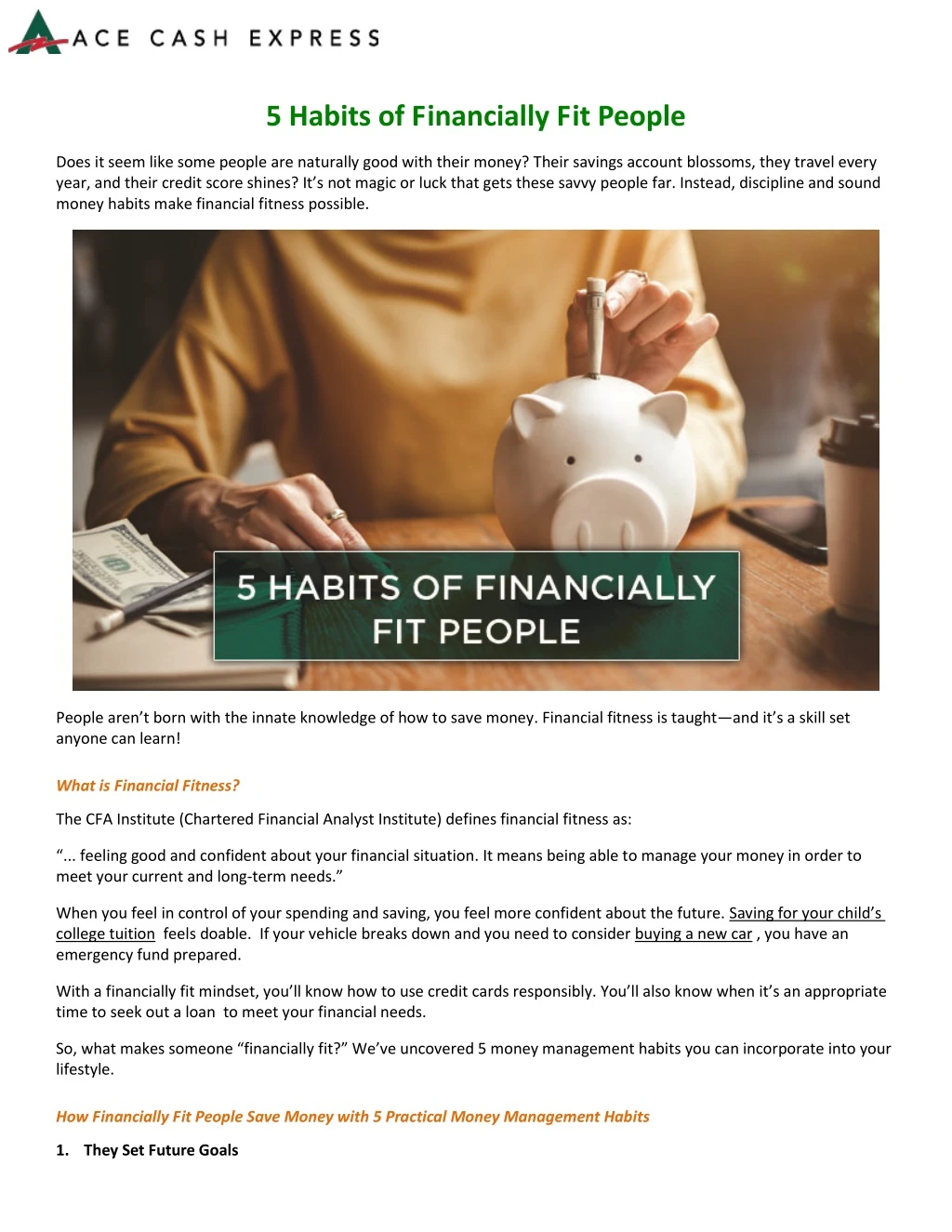 5 habits of financially fit people