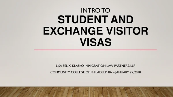 Intro to Student and Exchange Visitor vISAS