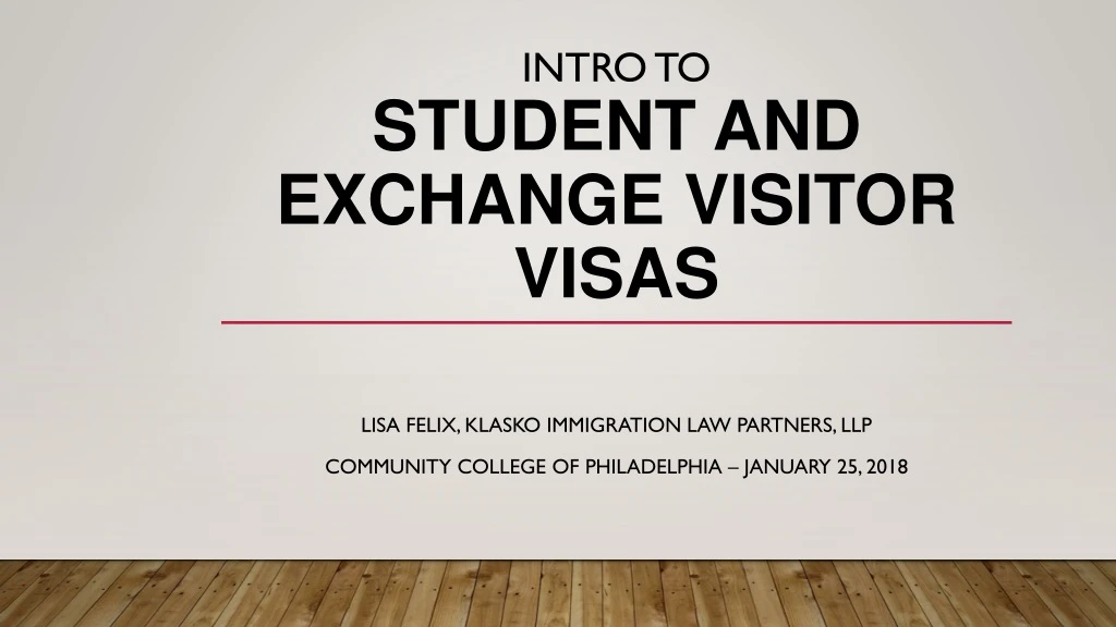 intro to student and exchange visitor visas