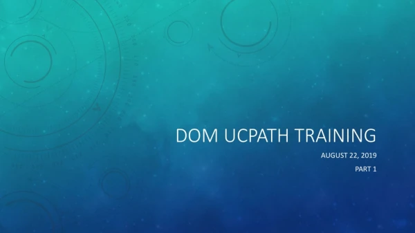 DOM UCPath Training