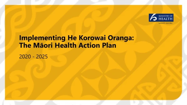 Implementing He Korowai Oranga : The M?ori Health Action Plan