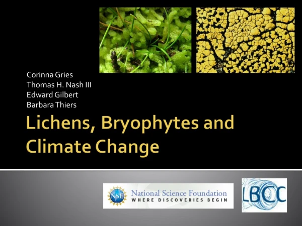 Lichens, Bryophytes and Climate Change