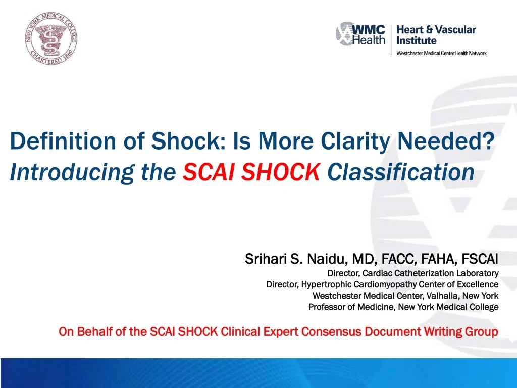 definition of shock is more clarity needed introducing the scai shock classification