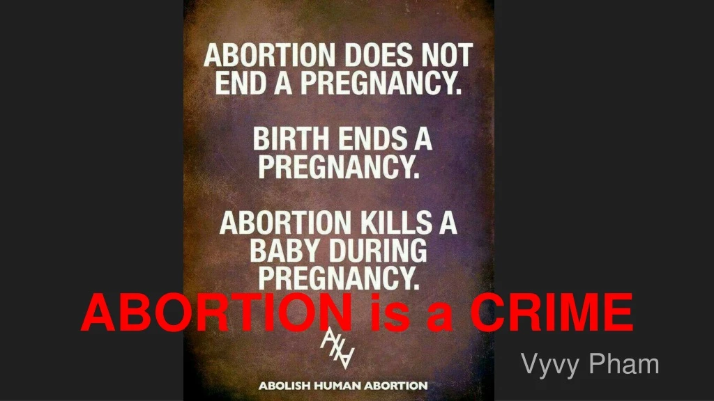 abortion is a crime