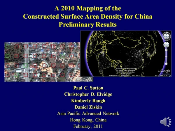 A 2010 Mapping of the Constructed Surface Area Density for China Preliminary Results