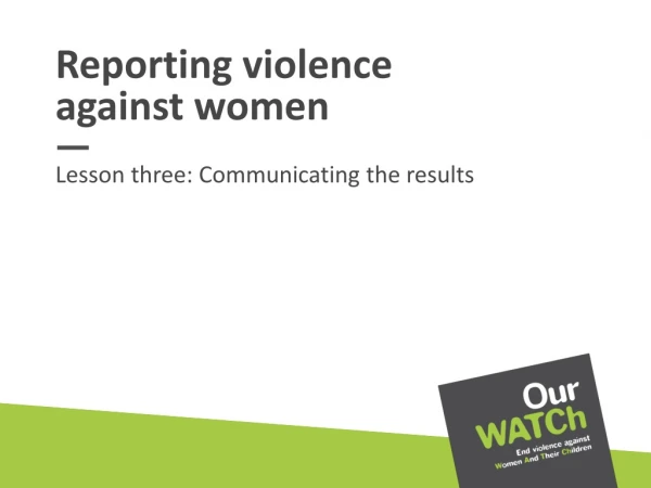 Reporting violence against women