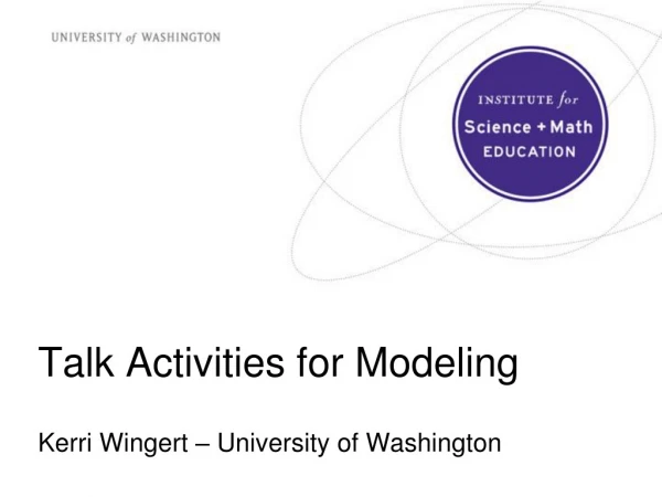 Talk Activities for Modeling