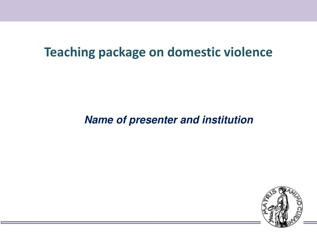 teaching package on domestic violence