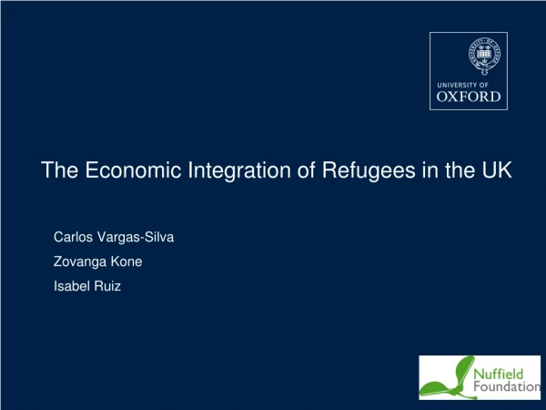 The Economic Integration of Refugees in the UK