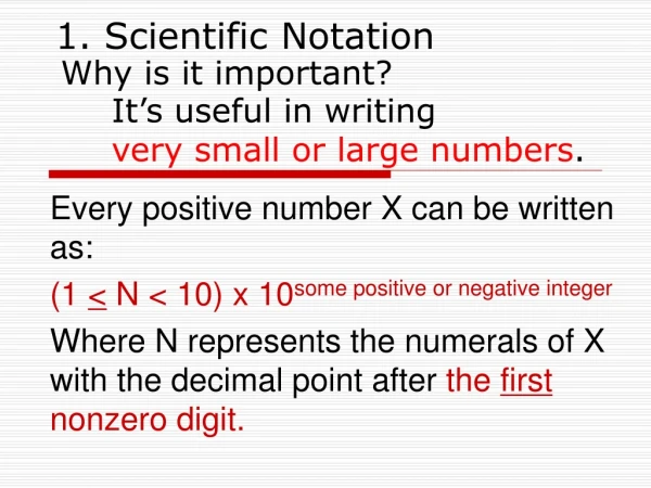 1. Scientific Notation