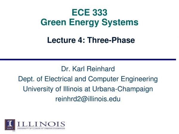 ECE 333 Green Energy Systems