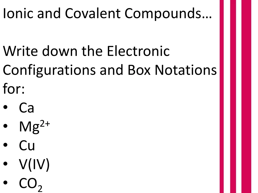 ionic and covalent compounds write down