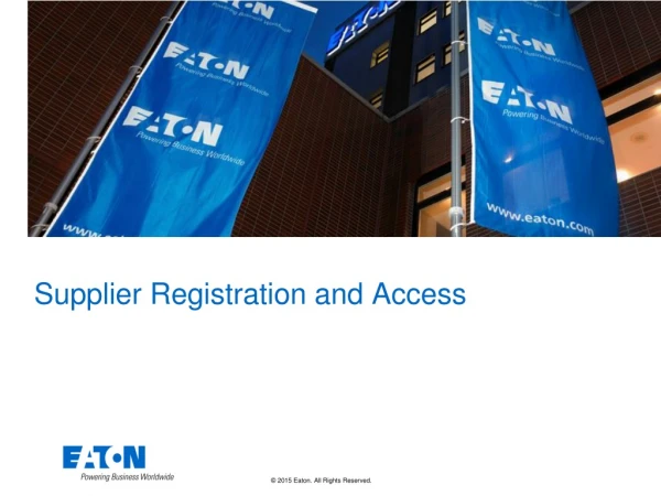 Supplier Registration and Access