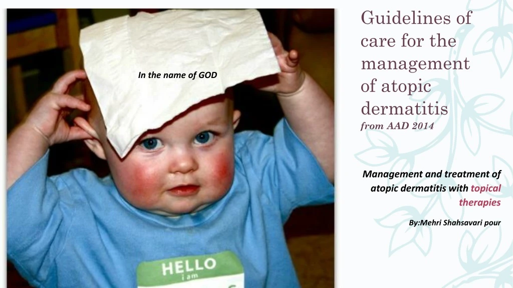 guidelines of care for the management of atopic dermatitis from aad 2014