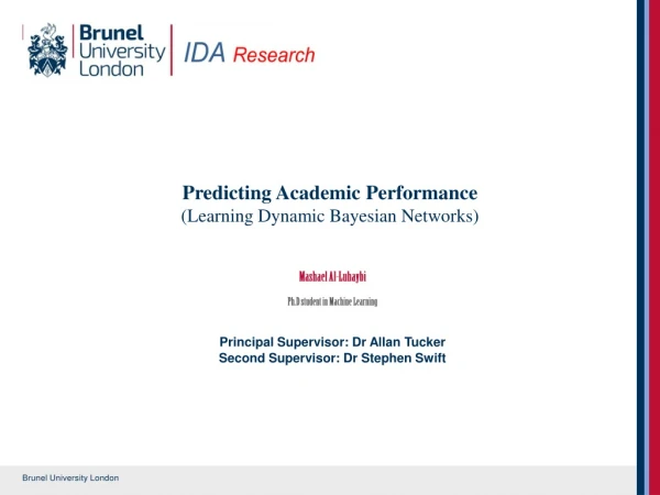 Predicting Academic Performance (Learning Dynamic Bayesian Networks)