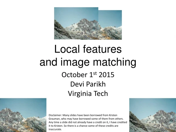 Local features and image matching