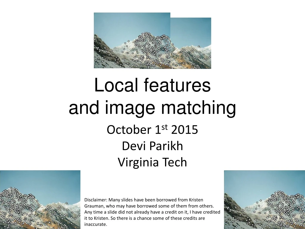 local features and image matching