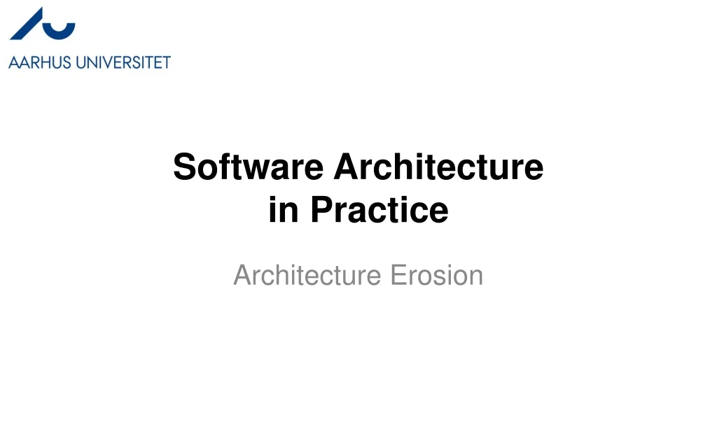 software architecture in practice