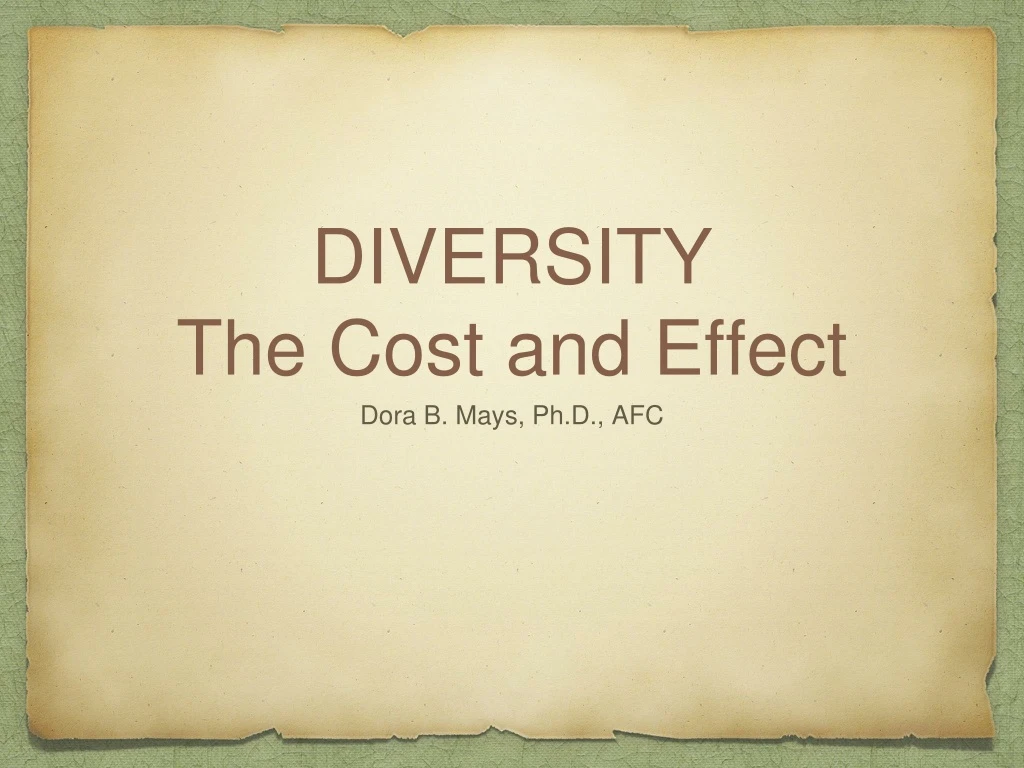 diversity the cost and effect