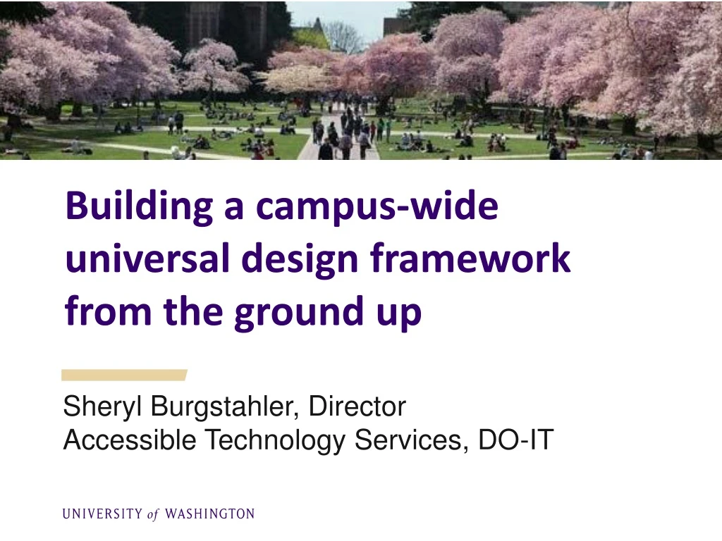 building a campus wide universal design framework from the ground up