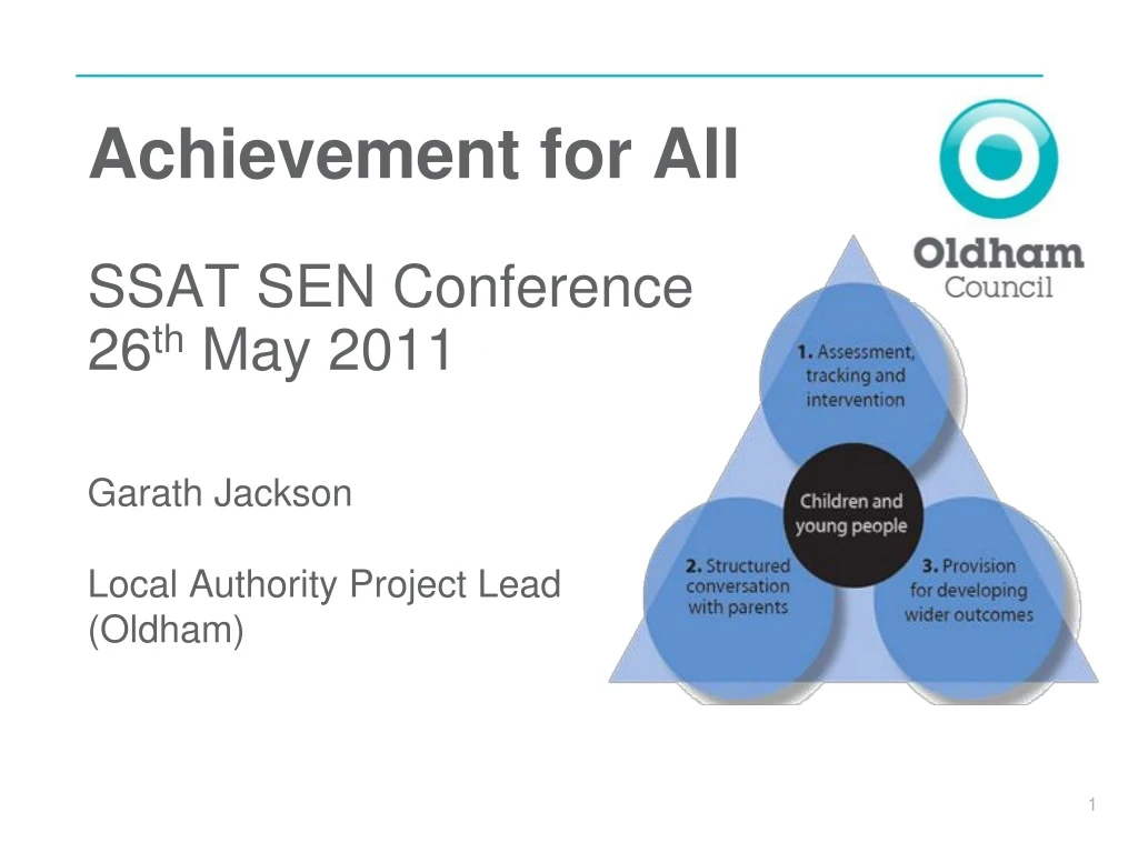 achievement for all ssat sen conference 26 th may 2011