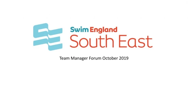 Team Manager Forum October 2019