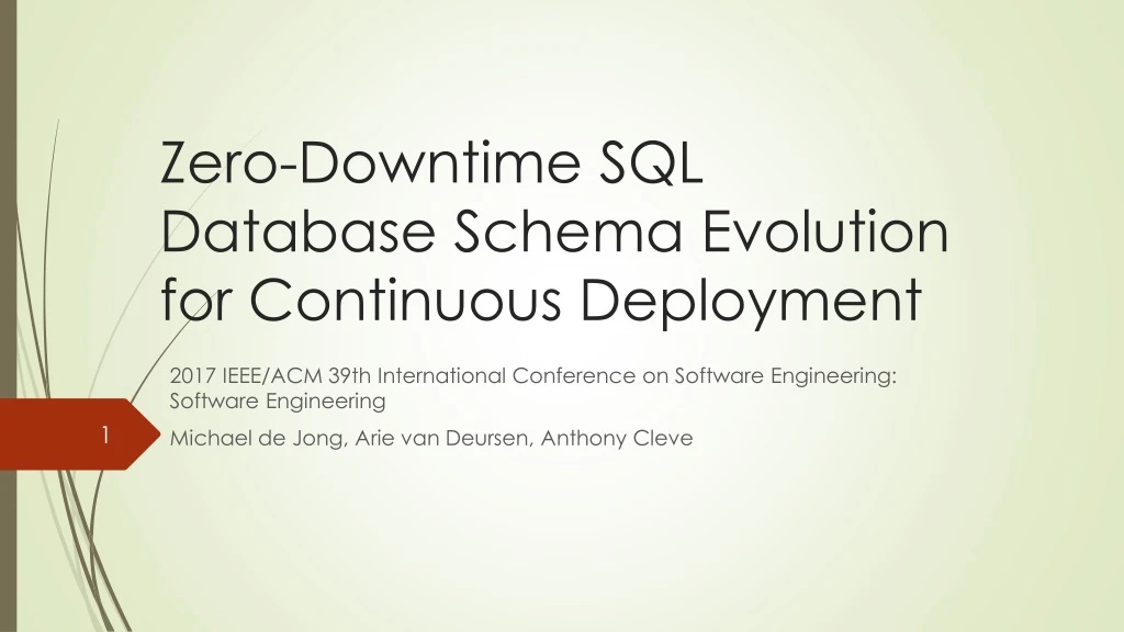 zero downtime sql database schema evolution for continuous deployment