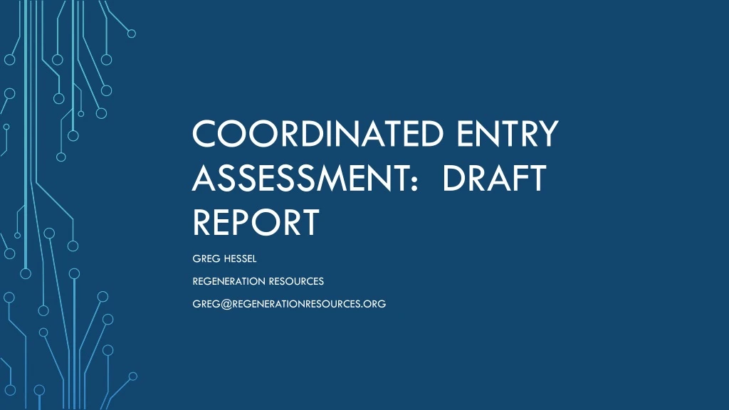 coordinated entry assessment draft report