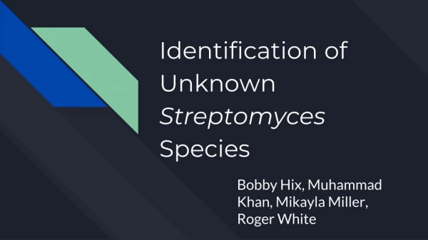 Identification of Unknown Streptomyces Species