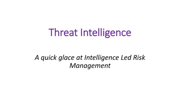 Threat Intelligence