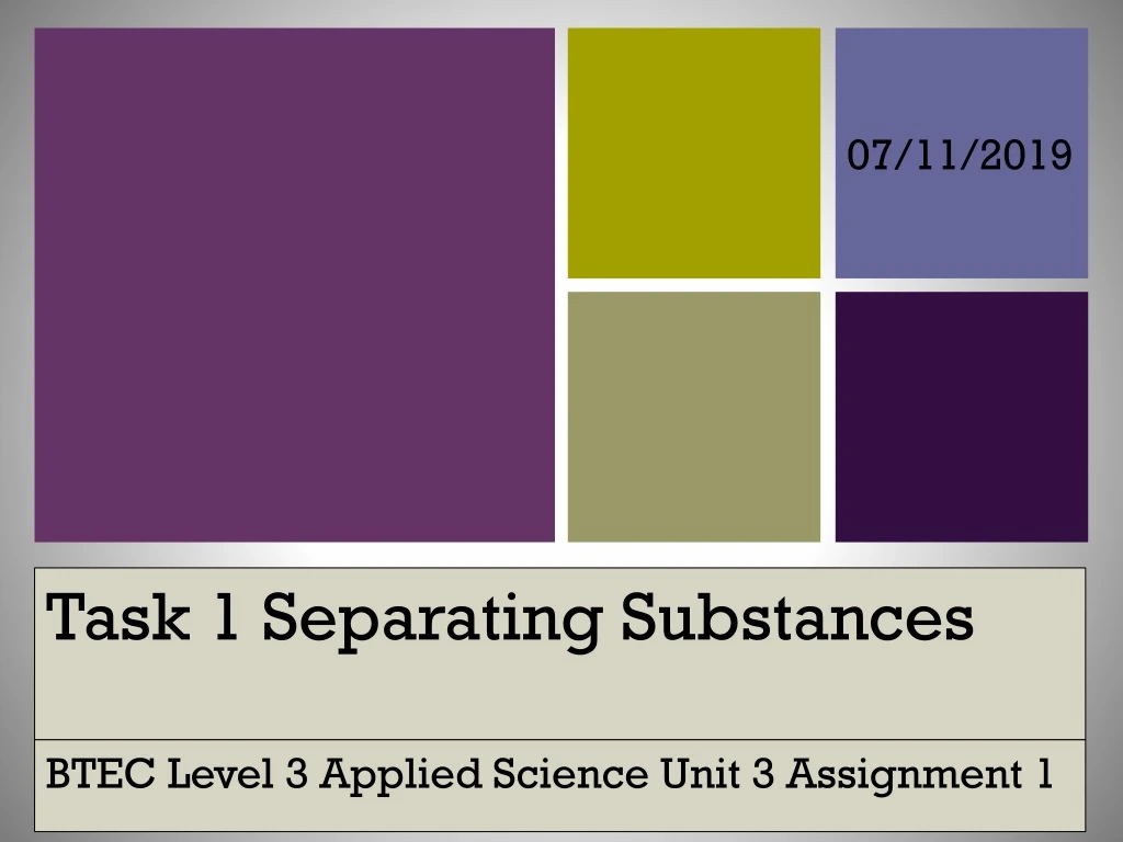 task 1 separating substances