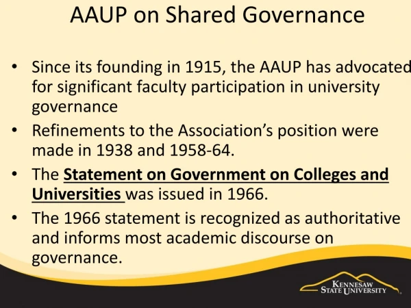AAUP on Shared Governance