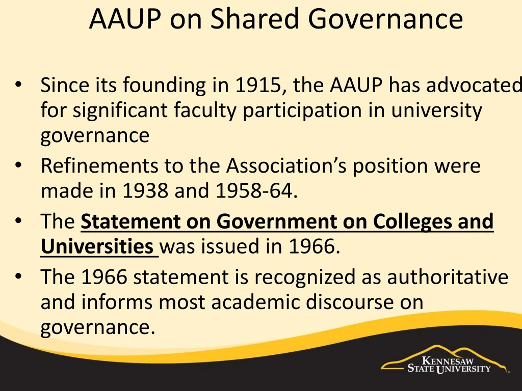 aaup on shared governance since its founding