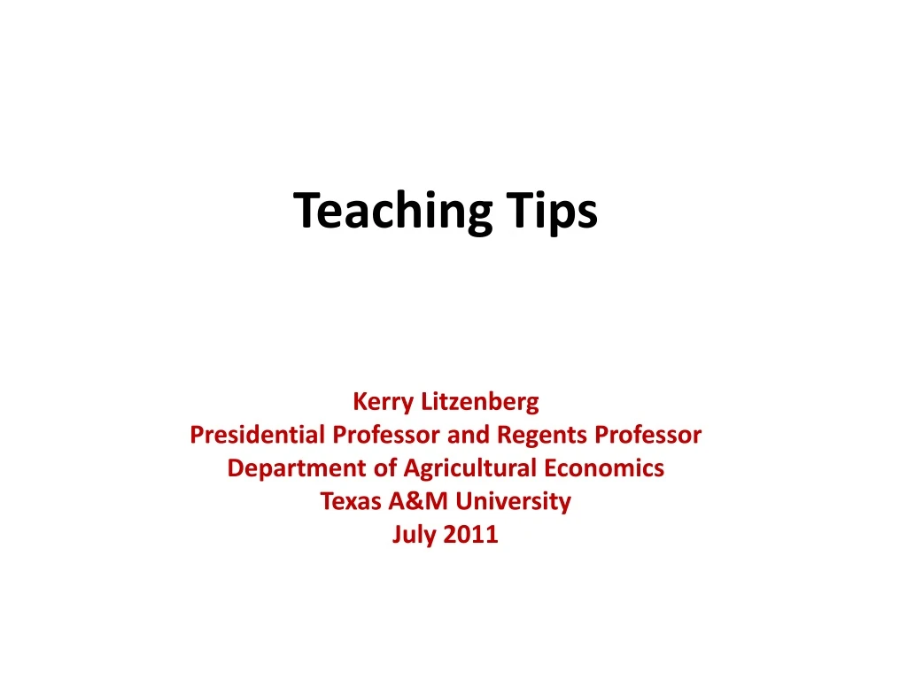 teaching tips